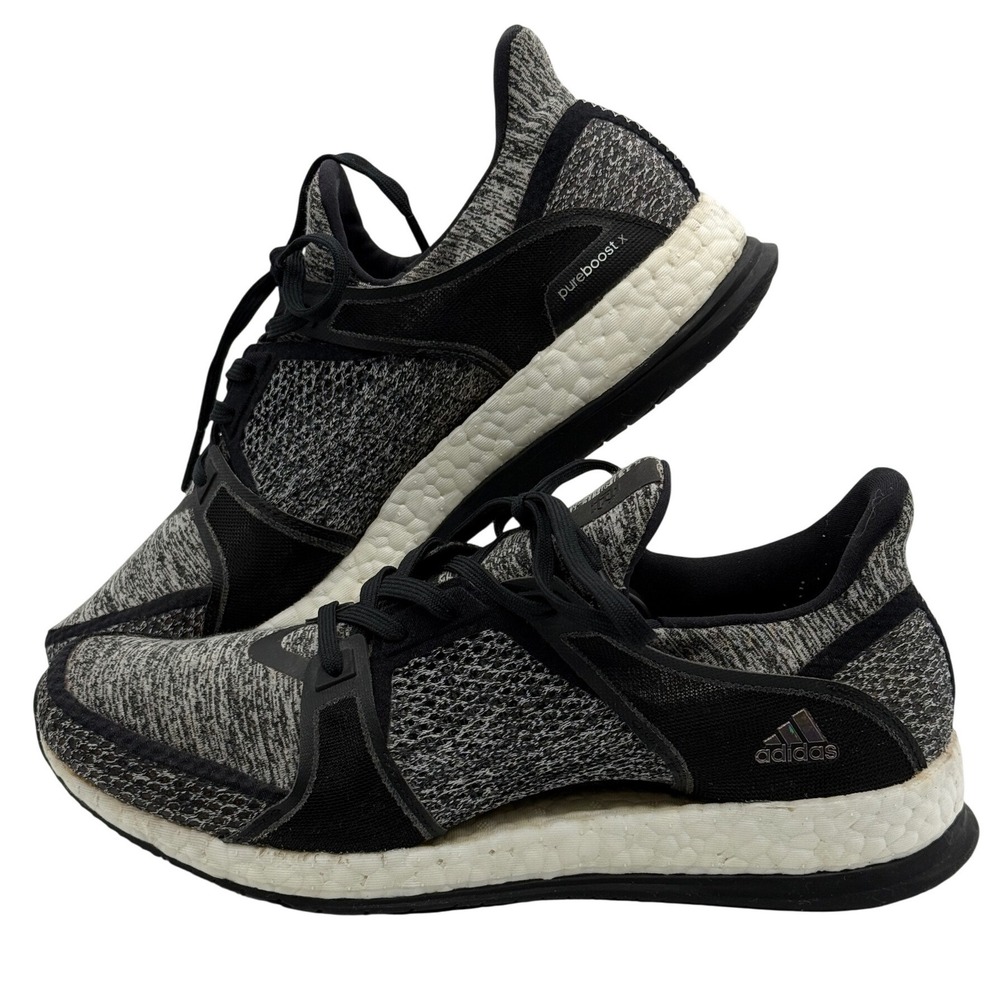 Adidas Pureboost X Sneakers Womens 7.5 Black Grey Floating Arch Running Shoes‎